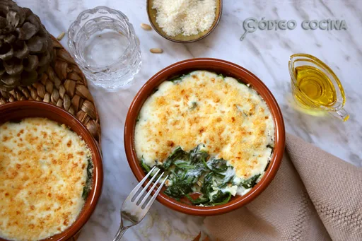 Espinacas a la crema gratinadas, receta muy fácil