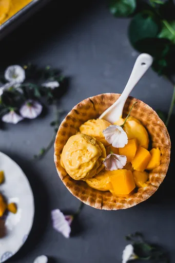 Mango Cardamom No-Churn Ice Cream