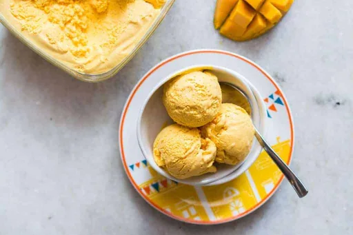 Homemade Mango Cheesecake Ice Cream