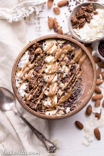 Chocolate Almond Coconut Smoothie Bowl