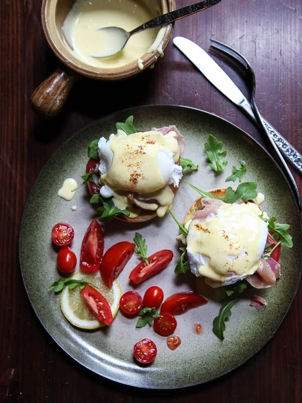 Arugula and Prosciutto Egg Benedict
