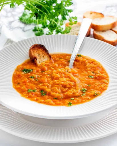 Sopa fácil de lentejas