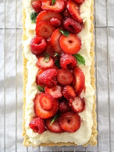 Tarta de bayas con crema de limón y mascarpone