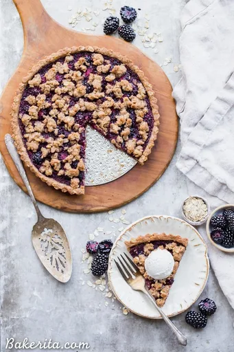 Blackberry Crisp Tart (Gluten Free + Vegan)