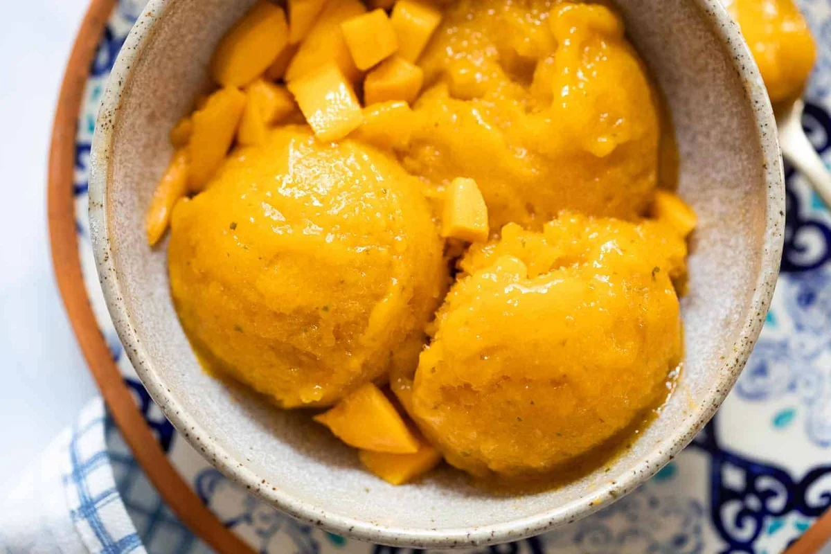 Mango Sorbet without an ice cream maker