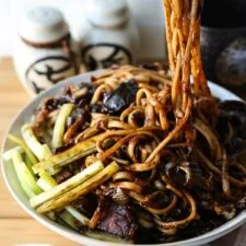 Jajangmyeon (Korean Noodles With Black Bean Sauce)