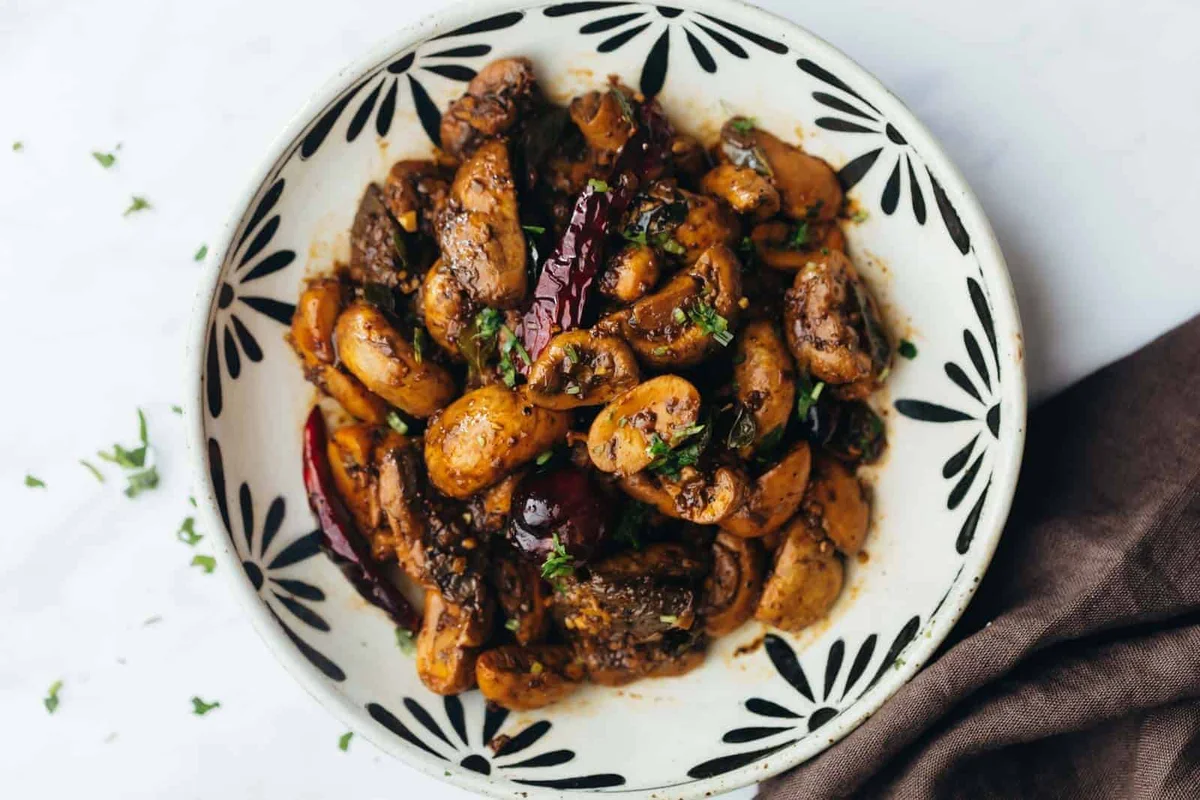 South Indian Mushroom Pepper Fry