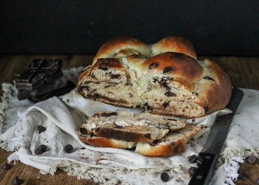 Challah con pepitas de chocolate