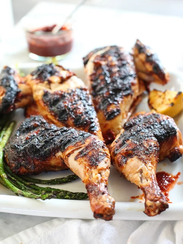 Chicken Grilled Under a Brick with Harissa Marinade