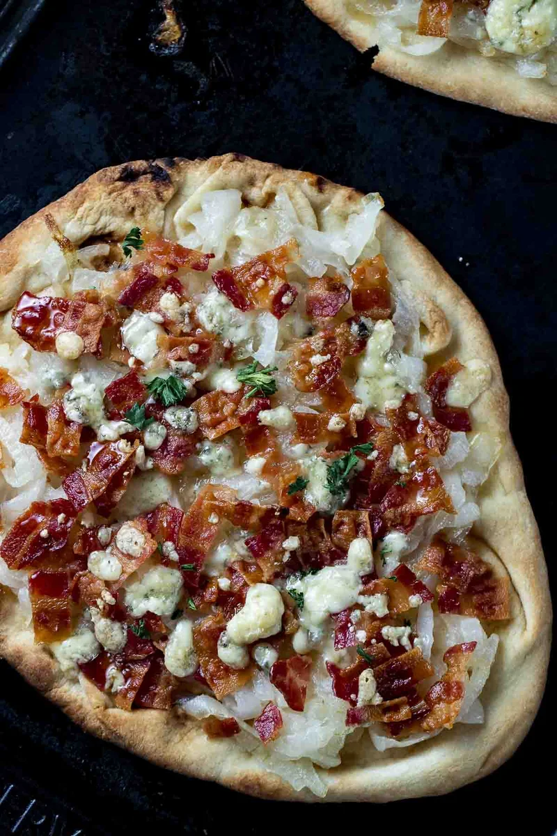 Easy Caramelized Onion Flatbread Pizza
