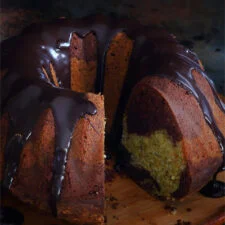 Choc Pistachio Nut Marble Cake