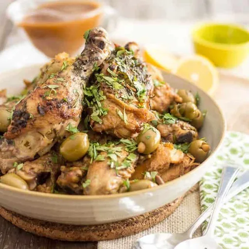 Braised Moroccan Chicken with Stuffed Green Olives – A recipe right out of The Slim Palate Paleo Cookbook