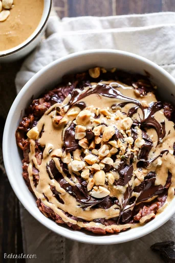 Avena con Chocolate y Mantequilla de Cacahuete