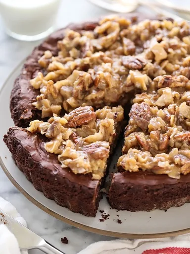 German Chocolate Brownie Pie