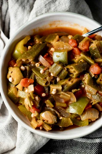 The Best Creole Smothered Okra with Tomatoes