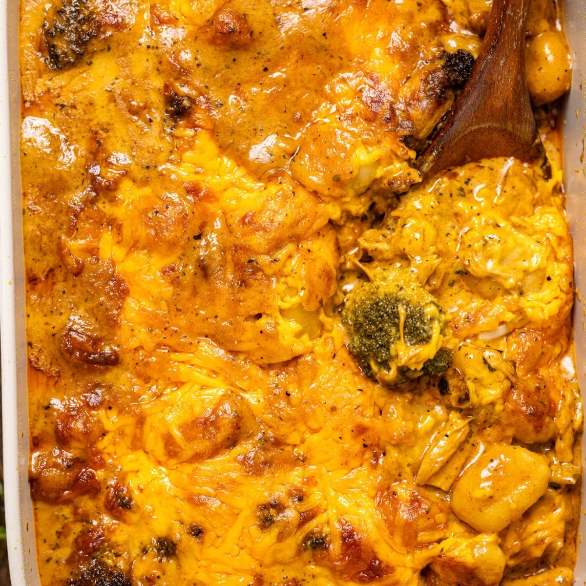 Broccoli Cheddar Chicken Gnocchi Bake