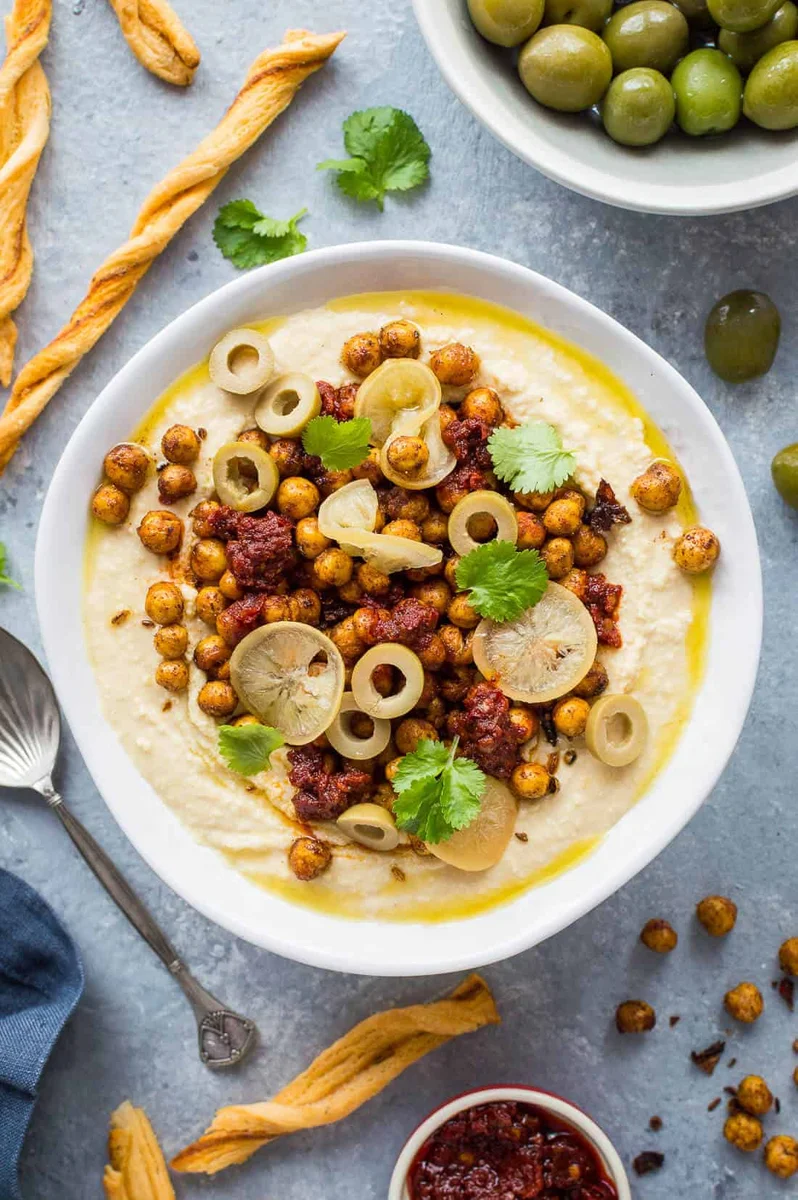 Hummus Bowl With Crispy North African Chickpeas