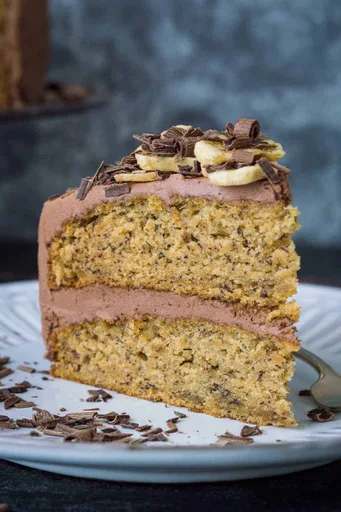 Vegan Banana Cake With Chocolate Peanut Butter Frosting