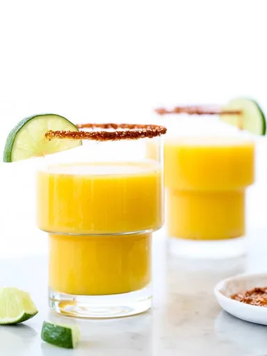 Margarita de mango con sal de chile y lima