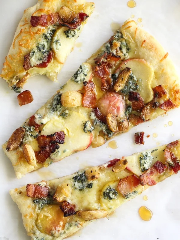 Maple Apples, Blue Cheese and Bacon Pizza