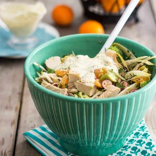 Easy Leftover Turkey Salad with Creamy Orange Poppy Dressing