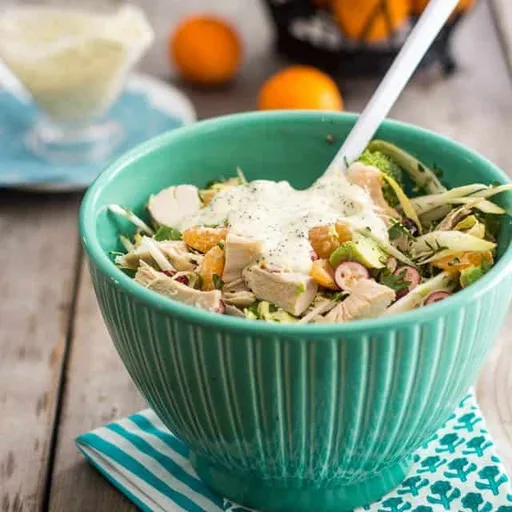 Easy Leftover Turkey Salad with Creamy Orange Poppy Dressing
