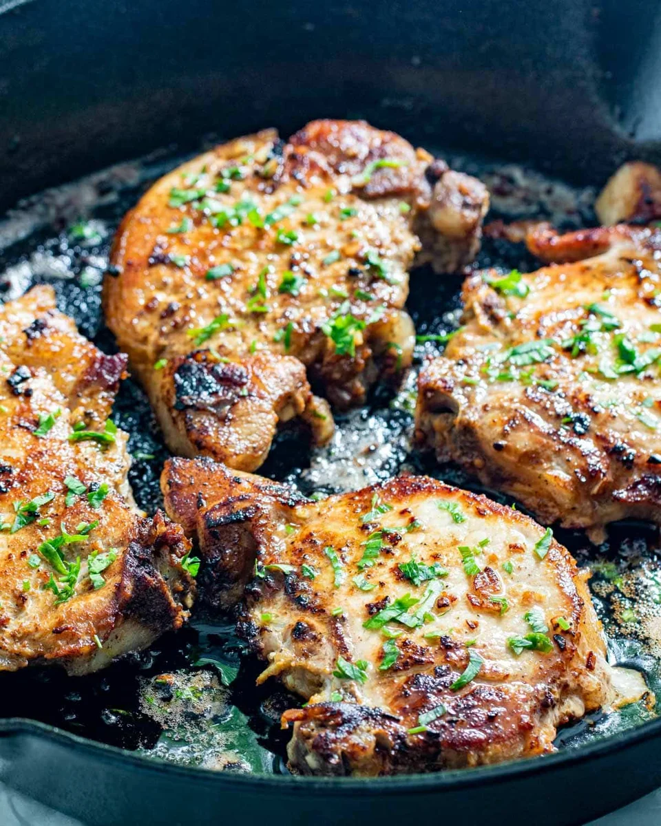 Chuletas de Cerdo al Limón y Ajo