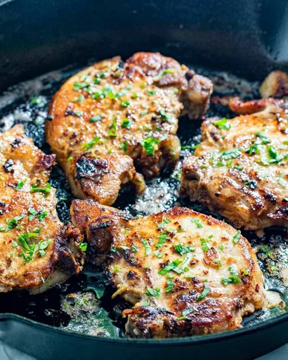 Chuletas de Cerdo al Limón y Ajo