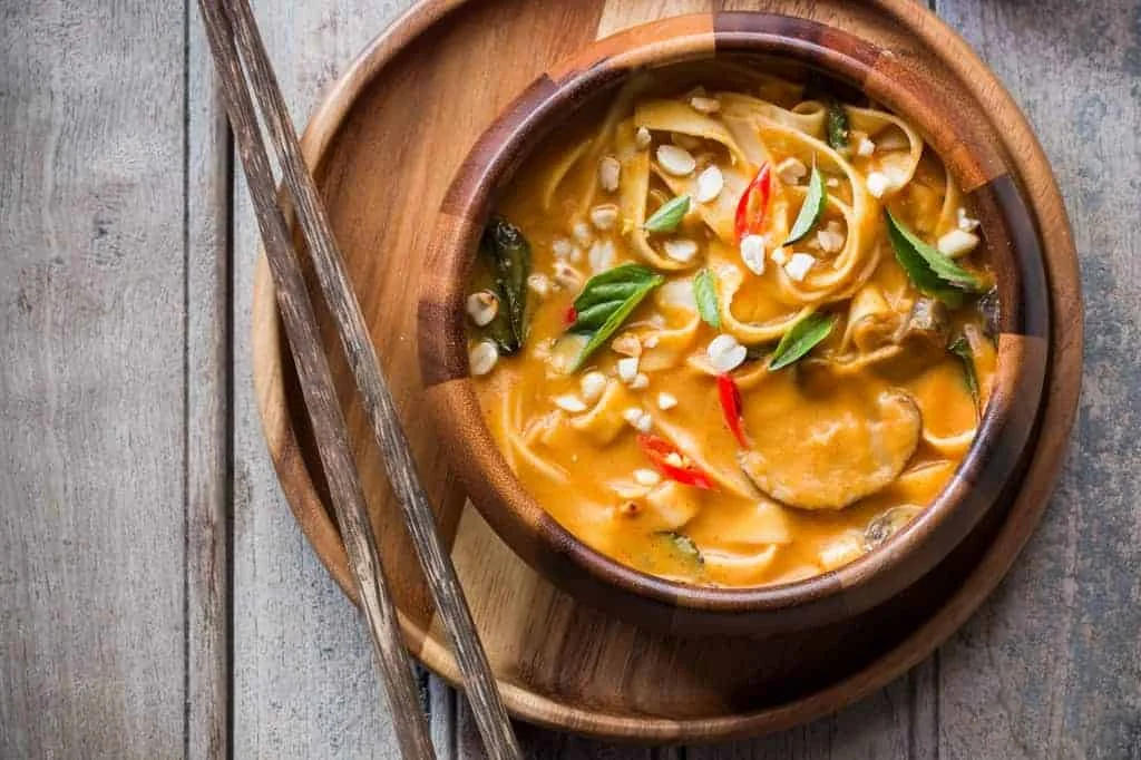 Spicy Thai Curry Pumpkin Noodle Soup