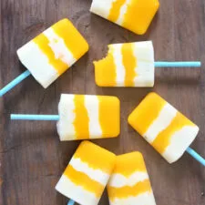 Mango Popsicles with Vanilla Frozen Yoghurt