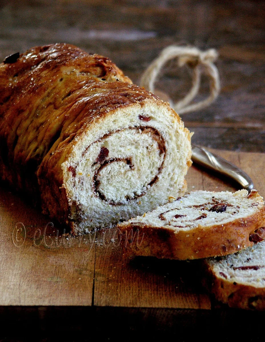 Spiced Cranberry and Nut Swirl Bread