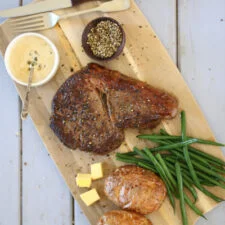 Peppered Steak with Madagascan Green Peppercorn Sauce