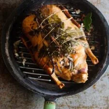 Roast Duck with Poached Peaches