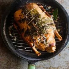 Roast Duck with Poached Peaches