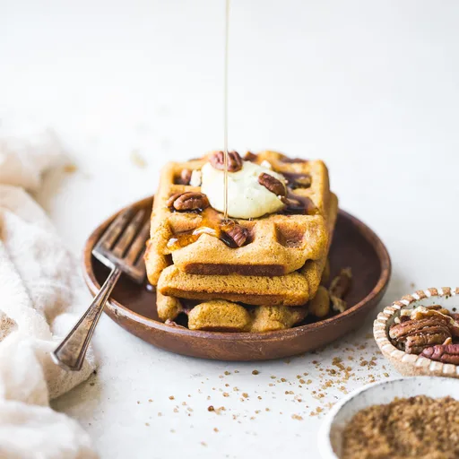 Gluten-Free Vegan Pumpkin Waffles (Freezer Friendly)