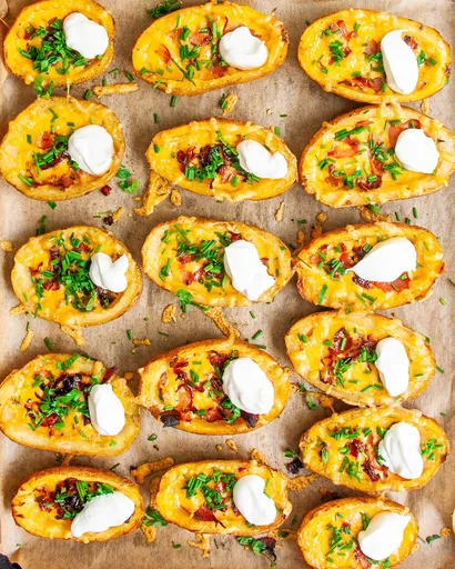 Pieles de patata rellenas