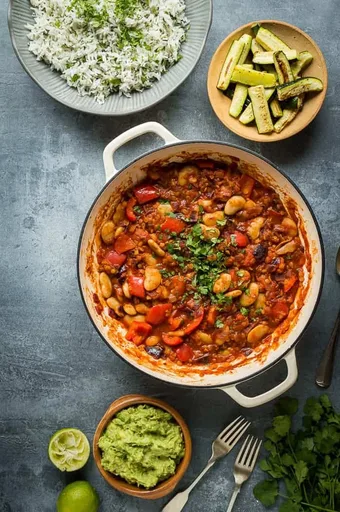 Lentil, Vegetable and Butter Bean Chilli