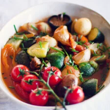 Chunky Tea-infused Vegetable Broth