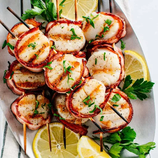 Grilled Bacon Wrapped Scallops