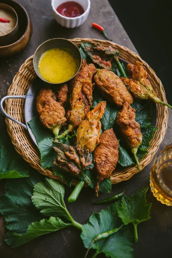 Zucchini Blossom Stuffed with Poppyseeds and Coconut