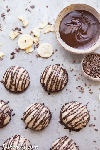 No-Bake Chocolate Dipped Banana Macaroons