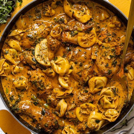 Creamy Lemon Garlic Herb Chicken with Tortellini