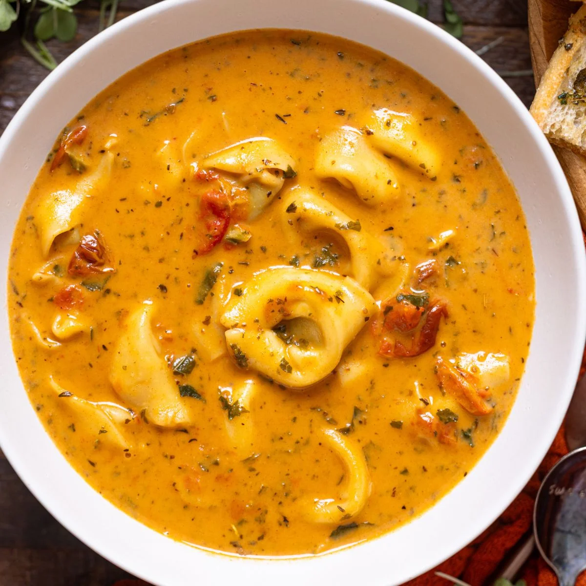 Creamy Tuscan Tortellini Soup