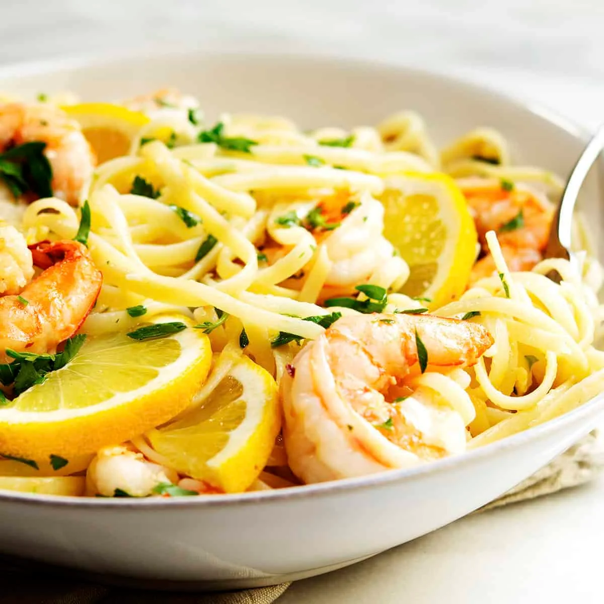 Lemon Garlic Shrimp Pasta