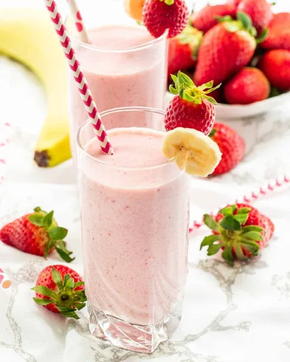 Batido de fresa y plátano