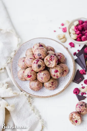 Raspberry Dark Chocolate Energy Bites