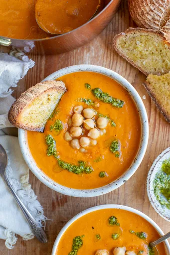 Roasted Tomato Chickpea Soup