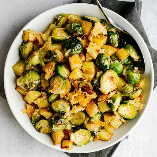 Roasted Potatoes and Brussels Sprouts