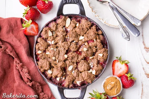 Gluten-Free Strawberry Crisp with Almond Butter Crumble