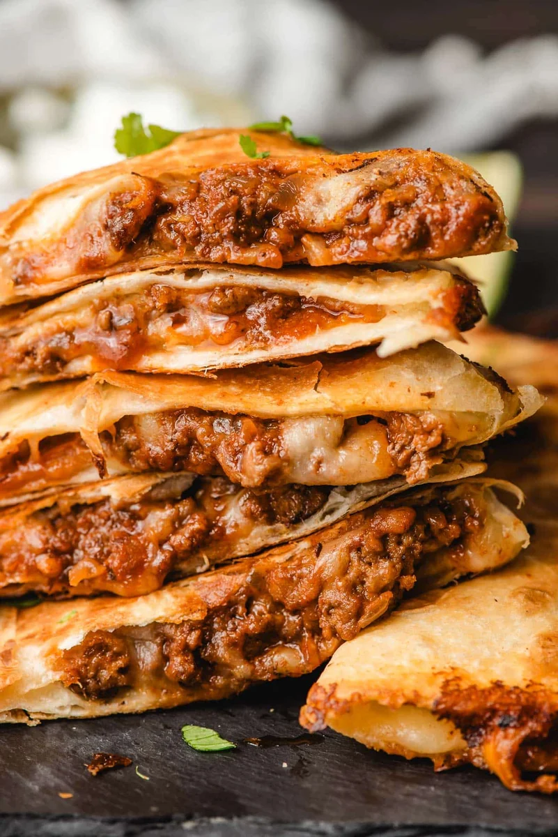 Cheesy Ground Beef Quesadillas